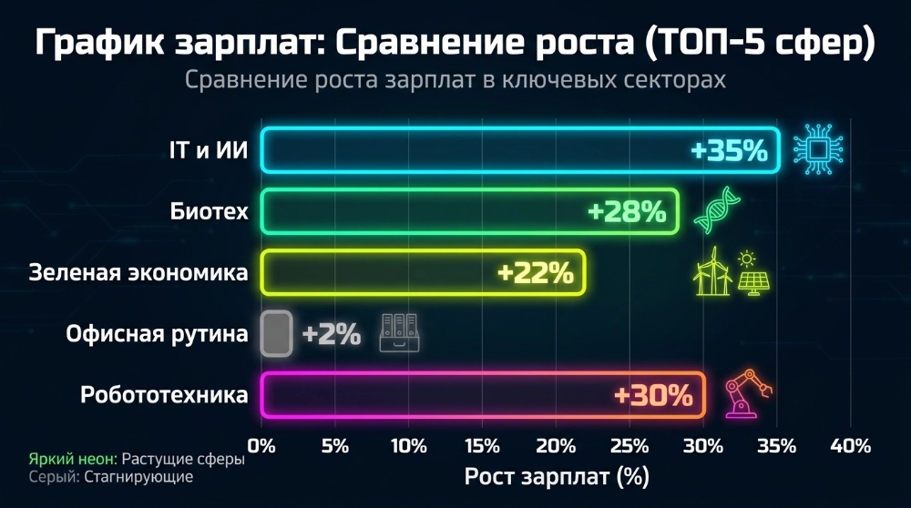 ТОП-5 сфер с самым быстрым ростом зарплат - перспективные профессии на ближайшие 10 лет в россии