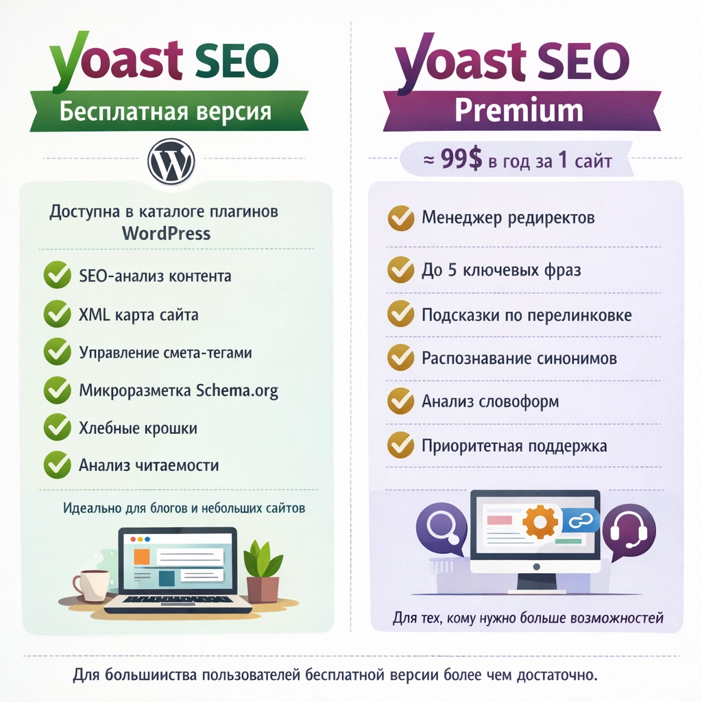 Yoast SEO — бесплатный плагин или платный?